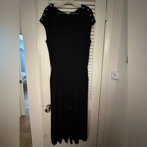 Classic Ralph Lauren Black Women's Cap-Sleeve Jumpsuit Size: Large